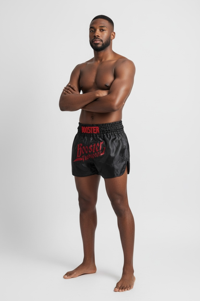 Booster Fight Gear Boxing Shorts TBT Thunder Black Red