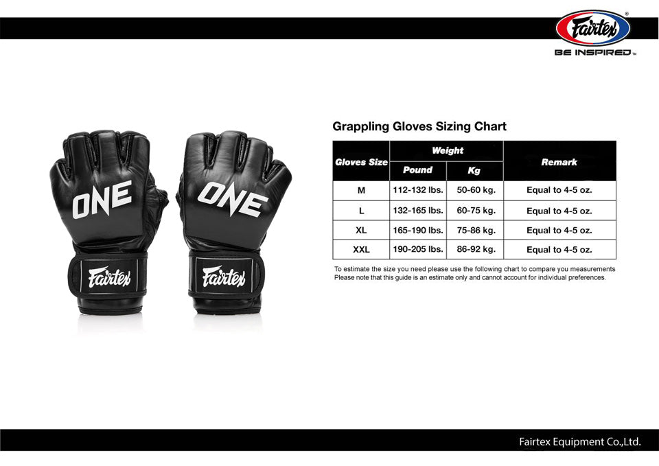 Fairtex X ONE Championship FGV12 Black MMA Gloves NEW Edition