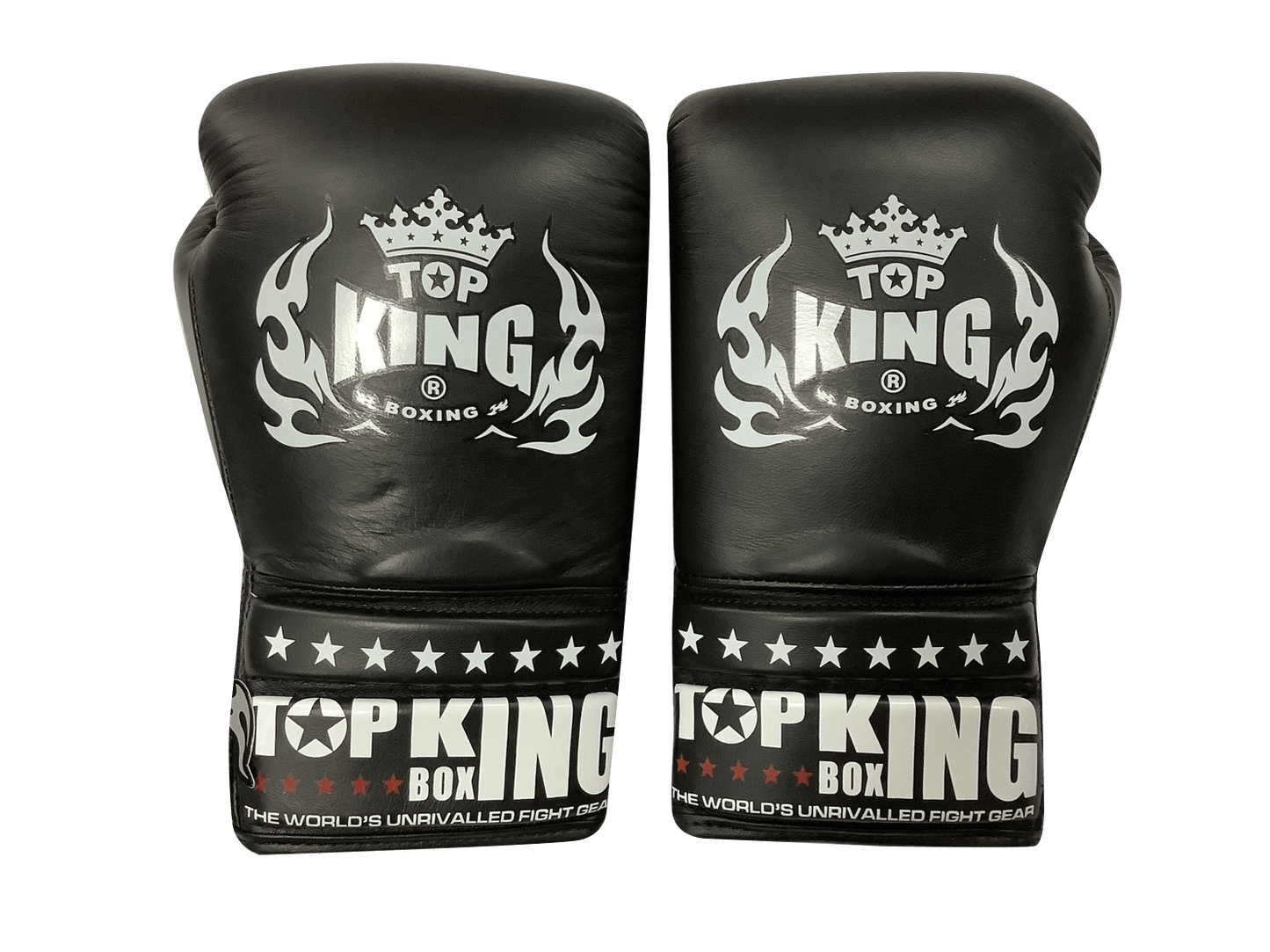Top King Boxing Gloves Lace Up TKBGSC Black