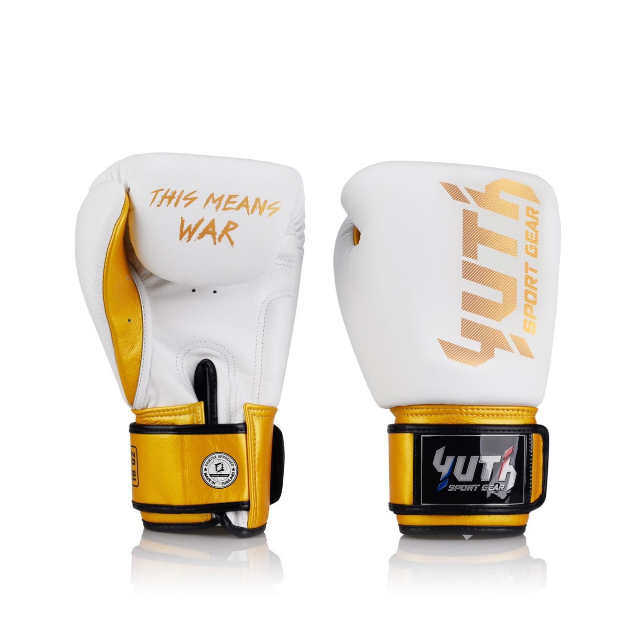 Yuth Boxing Gloves BGL20 Leather White Gold