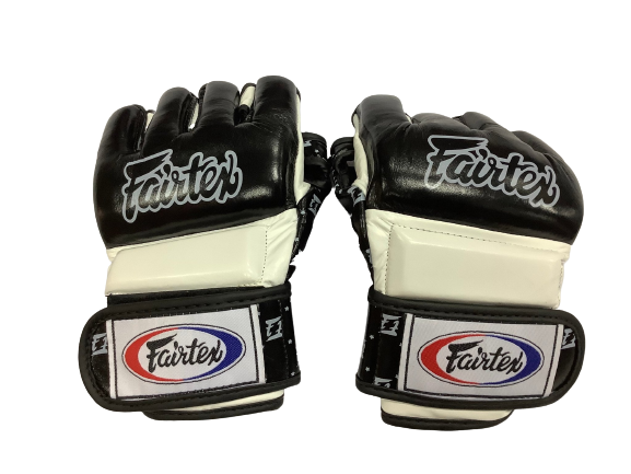 Fairtex MMA Gloves FGV17 Split Knuckles Black White