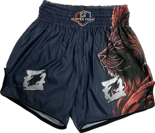 Fairtex Fight Promotion Shorts Lion Black Red