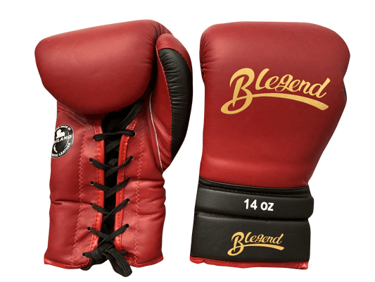 Blegend Boxing Gloves BGLLP Lace Up Red Black Matte