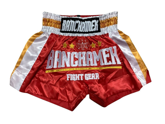 Buakaw Shorts BFG4-4 RED WHITE GOLD - SUPER EXPORT SHOP