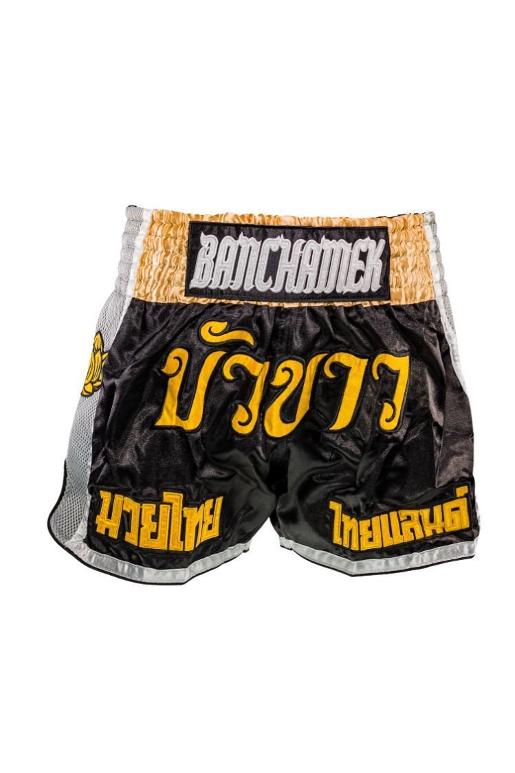 Buakaw ShortsBFG1-2 BLACK/GOLD/GREY - SUPER EXPORT SHOP