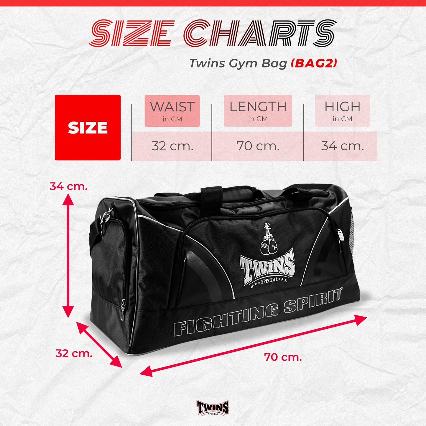 Twins Special GYM BAG BAG2 Black