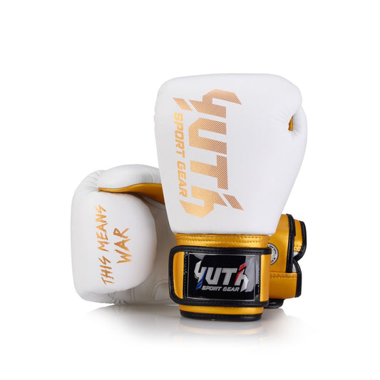 Yuth Boxing Gloves BGL20 Leather White Gold