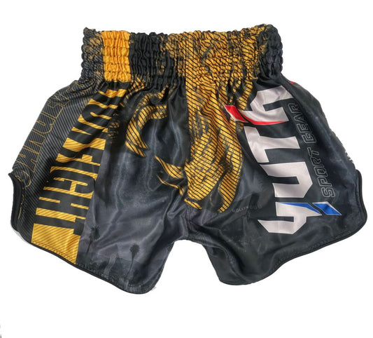 Yuth Sport Gear Muay Thai Shorts Lion Fight Black Yellow Yuth Sport Gear